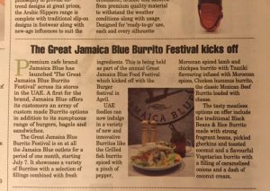 The Great Jamaica Blue Burrito Festival kicks off in Dubai